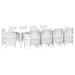 vidaXL Set de salle à manger jardin 11 pièces en poly rattan blanc