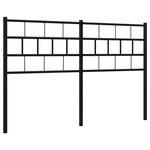 vidaXL Tête de lit métal noir 140 cm