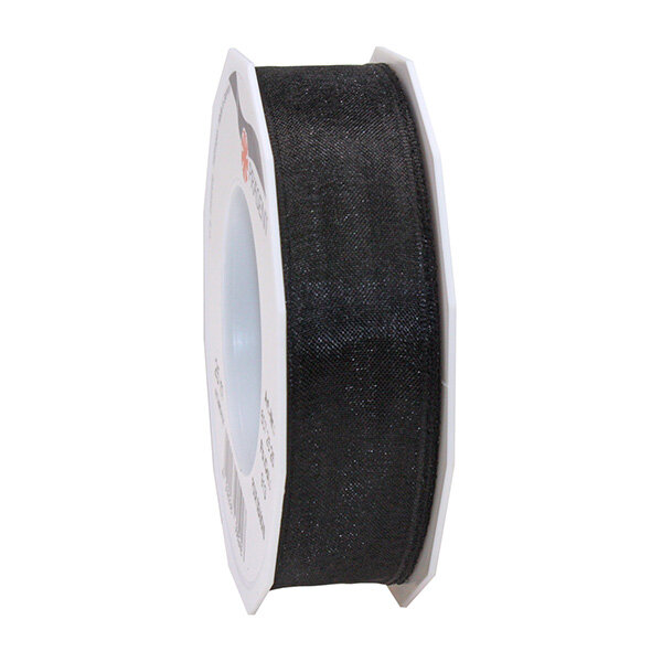 Organza four seasons 25-m-rouleau 25 mm noir laitonné