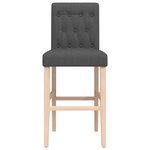 vidaXL Chaises de bar lot de 2 bois massif d'hévéa et tissu