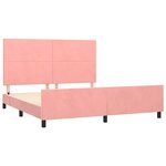 vidaXL Cadre de lit avec tête de lit Rose 180x200 cm Velours