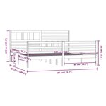 vidaXL Cadre de lit 180x200 cm Super King Bois massif