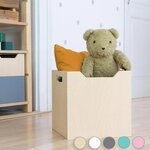 Boîte de rangement bois modèle 4 - poignées - Bois vernis - 33 x 33 x 37 cm
