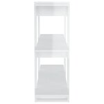 vidaXL Bibliothèque/Séparateur de pièce Blanc brillant 100x30x87 cm