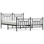 vidaXL Cadre de lit métal avec tête de lit/pied de lit noir 183x213 cm
