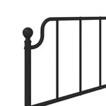 vidaXL Cadre de lit métal avec tête de lit/pied de lit noir 107x203 cm