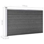 vidaXL Ensemble de panneau de clôture WPC 872x105 cm Noir