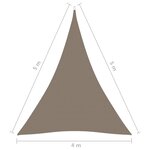 vidaXL Voile de parasol tissu oxford triangulaire 4x5x5 m taupe
