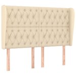 vidaXL Tête de lit avec oreilles Crème 147x23x118/128 cm Tissu