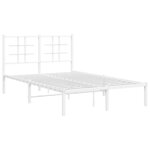 vidaXL Cadre de lit métal avec tête de lit blanc 120x200 cm