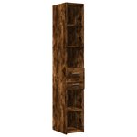 vidaXL Armoire de rangement mince chêne fumé 30x42 5x225 cm