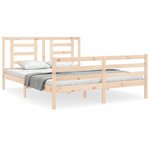 vidaXL Cadre de lit avec tête de lit 160x200 cm bois massif