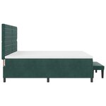vidaXL Lit à Sommier avec Matelas & Banc Vert Foncé 200x200 cm Velours