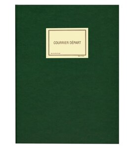 Registre courrier départ 150 pages en 25x32cm. Coloris vert ELVE