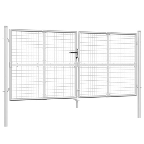 vidaXL Portal de jardin maille argenté 300x175 cm acier galvanisé