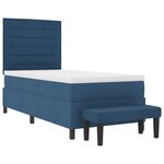 vidaXL Lit à ressorts avec matelas et banc bleu 90x190 cm tissu