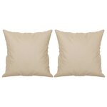 vidaXL Canapé 3 places avec oreillers crème 180 cm tissu microfibre