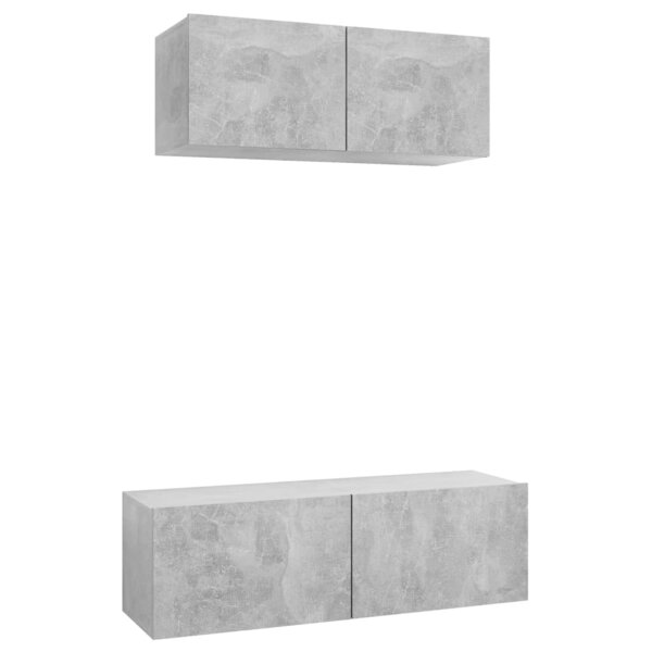 vidaXL Ensemble de meubles TV 2 Pièces Gris béton Bois d'ingénierie