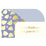 Carte Anniversaire Joie Et Bonheur En Ce Jour De Fête - Violet - Draeger paris