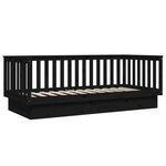vidaXL Lit de jour Noir 100x200 cm Bois de pin massif