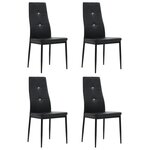 vidaXL Chaises à manger lot de 4 noir similicuir