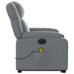 vidaXL Fauteuil inclinable de massage électrique gris similicuir
