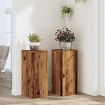 vidaXL Supports pour plantes 2 Pièces vieux bois bois d'ingénierie
