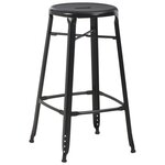 vidaXL Tabourets de bar lot de 6 noir acier
