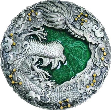 Pièce de Monnaie du Dragon du Zodiaque 2024 – 2 pièces de Monnaie Chinoise  du Dragon Porte-Bonheur, pièce de Monnaie de l'année du Dragon, médaille
