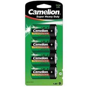 Blister de 4 Piles Super Heavy Duty Verte Mono D LR20 CAMELION
