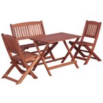vidaXL Ensemble à manger d'extérieur 4 Pièces pour enfants Eucalyptus