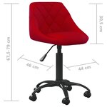 vidaXL Chaise de salle à manger Rouge bordeaux Velours
