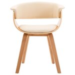 vidaXL Chaises à manger lot de 4 crème bois courbé et similicuir