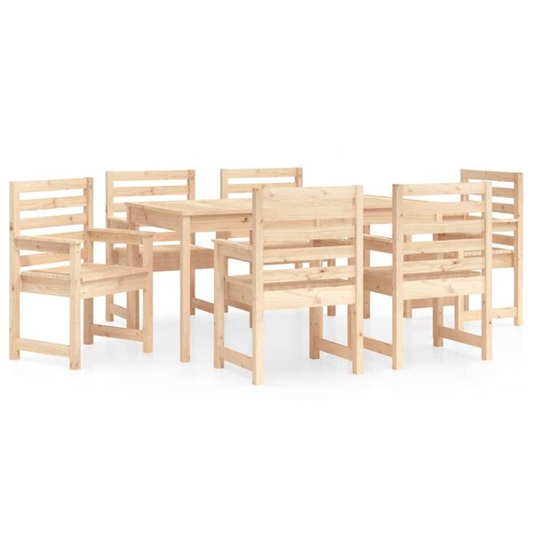 vidaXL Ensemble à dîner de jardin 7 Pièces bois massif de pin