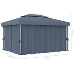 vidaXL Tonnelle avec rideau et guirlande lumineuse LED 4x3m Anthracite