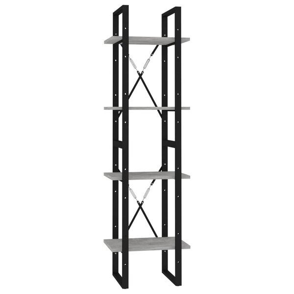 vidaXL Bibliothèque à 4 niveaux gris béton 40x30x140cm bois ingénierie
