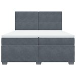 vidaXL Sommier à lattes de lit et matelas Gris foncé 200x200cm Velours