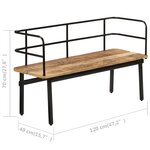vidaXL Banc 120 x 40 x 70 cm Bois de manguier massif