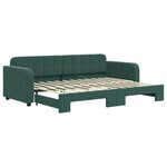 vidaXL Lit de jour avec gigogne sans matelas vert foncé 80x200 cm