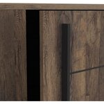 Enfilade MONACO - chêne et noir - 2 Portes + 3 Tiroirs - 206 x 44 9 x 94 cm