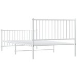 vidaXL Cadre de lit métal avec tête de lit/pied de lit blanc 107x203cm