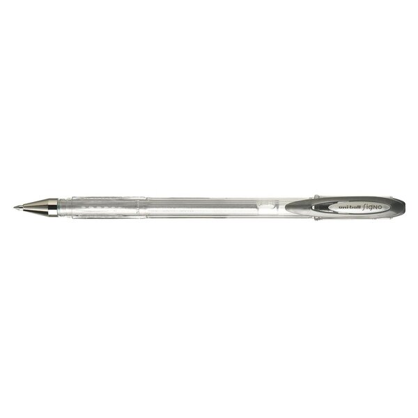 Roller encre gel Signo UM120NM pointe moyenne 0,7mm Argent x 12 UNI-BALL