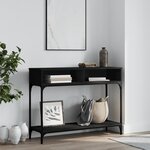 vidaXL Table console noir 100x30 5x75 cm bois d'ingénierie