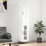 vidaXL Buffet haut Blanc 34 5x34x180 cm Bois d'ingénierie