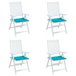 vidaXL Coussins de chaise de jardin lot de 4 turquoise 50x50x3cm tissu