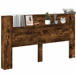 vidaXL Armoire tête de lit avec LED chêne fumé 180x16 5x103 5 cm