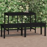 vidaXL Banc de jardin à 2 places noir 159 5x44x45cm bois massif de pin