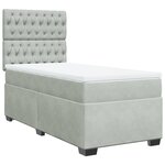vidaXL Sommier à lattes de lit et matelas Gris clair 100x200cm Velours