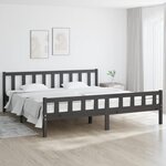 vidaXL Cadre de lit Gris Bois massif 200x200 cm