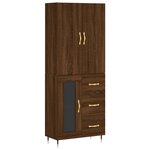 vidaXL Buffet haut Chêne marron 69 5x34x180 cm Bois d'ingénierie